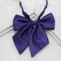 Dark purple grid JK uniform bow tie, Japanese style academy student sailor collar accessory. - Blue