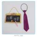 Detailed view of a fashionable purple children tie with elastic band for cute boys and girls. - Necktie/010