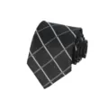 Classic black men's plaid necktie detail, perfect for business formal wear and weddings. - 012