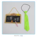 Bright green children necktie with elastic band, cute kids fashion accessory for parties. - Necktie/012