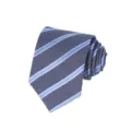 Men's classic blue striped necktie for business formal wear, wedding, and professional attire. - Color 013