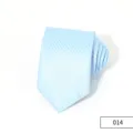 Men's business necktie in light blue with classic stripes, elegant 8cm formal accessory. - Light Blue