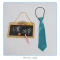 Childrens elastic necktie in vibrant turquoise color, perfect for kids party wear and daily outfits. - NECKTIE/014