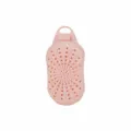 Pink silicone soap pouch scrubber, dual-sided bath brush with hanging strap for daily shower. - Pink