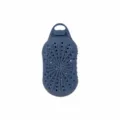 Grey silicone soap bag exfoliating bath pouch multi-functional shower brush with hanging loop - Blue