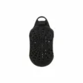 Black silicone soap pouch bath scrubber with hanging strap dual-sided design for daily use - Black