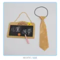 Children golden necktie with elastic band, cute shiny dress tie for boys and girls kids. - NECKTIE/015