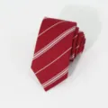 Classic red striped tie for men, elegant business necktie for formal suits and daily work wear. - Wine Red