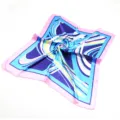 Foulard Quadrato in Seta 60cm Donna Stampa Geometrica Colorata Elegante Fazzoletto Collo - 001
