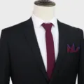 Men's formal business suit necktie solid color wedding groom groomsman neck tie accessory - Burgundy