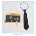 Kids black necktie with elastic band, cute formal neckwear for baby boys and girls daily wear. - NECKTIE/023