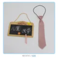 Children pink necktie detail, cute elastic strap design, soft fabric material showcase. - NECKTIE/028