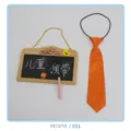 Orange children necktie with elastic band, cute baby fashion solid color tie for boys girls. - Necktie/031