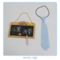 Children's blue necktie with elastic band for kids, cute and fashionable daily wear accessory. - Necktie/032