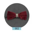 Papillon in velluto bordeaux da uomo matrimonio festa sposo abbigliamento formale elegante - Rosso Vino