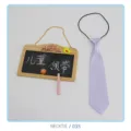 Children's necktie detail view, stylish light purple silk tie with elastic band for cute kids. - Necktie/035