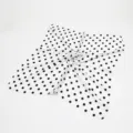 Classic black and white polka dot square scarf, elegant silk feel accessory for women. - Color 005