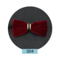 Classico papillon in velluto bordeaux da uomo con centro in strass accessorio abito - 004 rosso vino