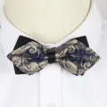Farfallino paisley blu da uomo, elegante cravatta a farfalla formale per abito. - A005