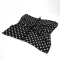 Black and white polka dot square silk scarf variant, elegant women fashion accessory. - Color 007