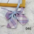 Japanese JK style plaid bow tie, blue and purple striped school uniform neckwear for women. - 046