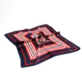 Women's 60cm square silk scarf with elegant geometric color-block stripe design for stylish daily wear. - Color 008