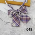 JK uniform plaid bow tie for women, Japanese style pre-tied ribbon necktie for daily wear. - 048