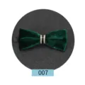 Nœud papillon en velours vert pour costume homme mariage, accessoire strass élégant. - Vert Foncé
