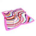 Colorful striped silk square scarf for women, elegant fashion neckerchief for daily wear. - Color 010