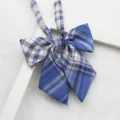 Fiocco per uniforme JK a quadri blu, accessorio per colletto da marinaio appuntito in stile giapponese. - 001