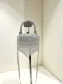 Silber Strass Quasten Abendtasche Glänzende Diamant Umhängetasche Damen Handtasche - A202 Stil (A202) / Silber