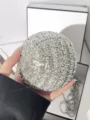 Borsa da Sera Sfera Strass Luminosa Pochette Cristallo Rotonda Borsa Tracolla - Stile da Sera Sferico (A146) / Argento
