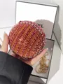 Borsa da sera a sfera con strass brillante lusso pochette rotonda borsa a tracolla - Stile da Sera Sferico (A146) / Rosso