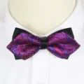 Men's purple paisley bow tie, stylish business formal wedding bowtie option now. - A014