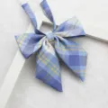 Blue yellow plaid JK uniform bow tie, Japanese style sailor suit collar accessory! - Color 006