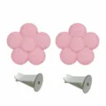 Cute pink flower silicone car air vent aromatherapy clip decorative charm set for fresh air - Pair of 2 / Pink