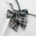 JK uniform plaid bow tie, Japanese style green grid collar accessory, sweet college style. - Color 007