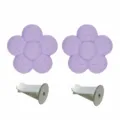 Purple silicone flower car air vent clip, cute floral auto interior fragrance decoration 2pcs - Pair of 2 / Purple