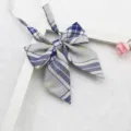 JK Uniform Plaid Bow Tie Grey Blue Sailor Collar Accessory Cute Japanese Style Variant - Color 009