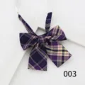 Farfalla scozzese uniforme JK cravatta a nastro rigato viola per donna stile dolce - Colore 003