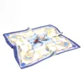 Elegant 60cm color-block silk square scarf for women, classic saddle print accessory. - Color 020