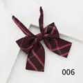 Farfallina JK a quadri bordeaux con nastro e cinturino elastico per stile scolaretta - Colore 006