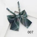 Cravatta a farfalla a quadri stile scolastico giapponese JK da donna fiocco verde - Colore 007