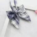 Blue and white plaid JK uniform bow tie, Japanese style sharp corner sailor collar accessory. - Color 011