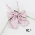 Pink plaid JK bow tie for women, sweet Japanese style school uniform collar accessory 014. - Color 014