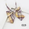Japanese style JK plaid bow tie for women, classic striped ribbon collar accessory. - Color 019