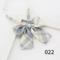 Japanese style JK uniform plaid bow tie for women, cute school flat corner neck bow. - Color 022