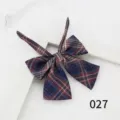Japanese JK uniform plaid bow tie for women, sweet student style flat corner bow neck accessory. - 027