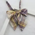 JK Uniform Plaid Bow Tie Japanese Sailor Suit Pointed Collar Accessory Blue Yellow - Color 021