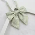Green plaid JK uniform bow tie, Japanese sailor collar ribbon accessory for cute daily wear. - Color 025